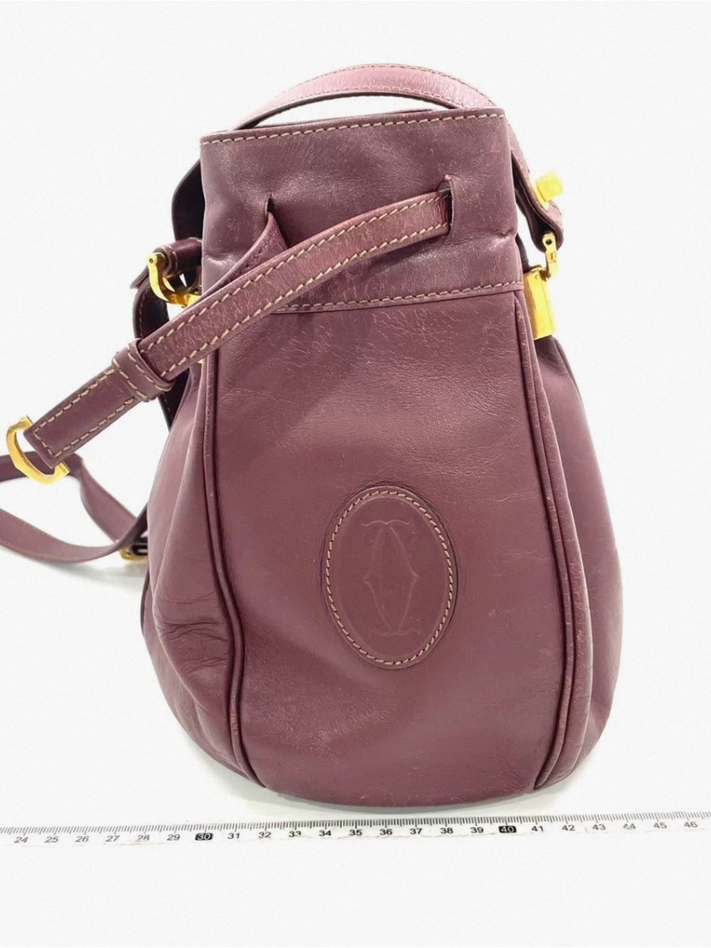 Vintage Cartier Must de Cartier Burgundy Leather Bucket Bag | Made in Spain